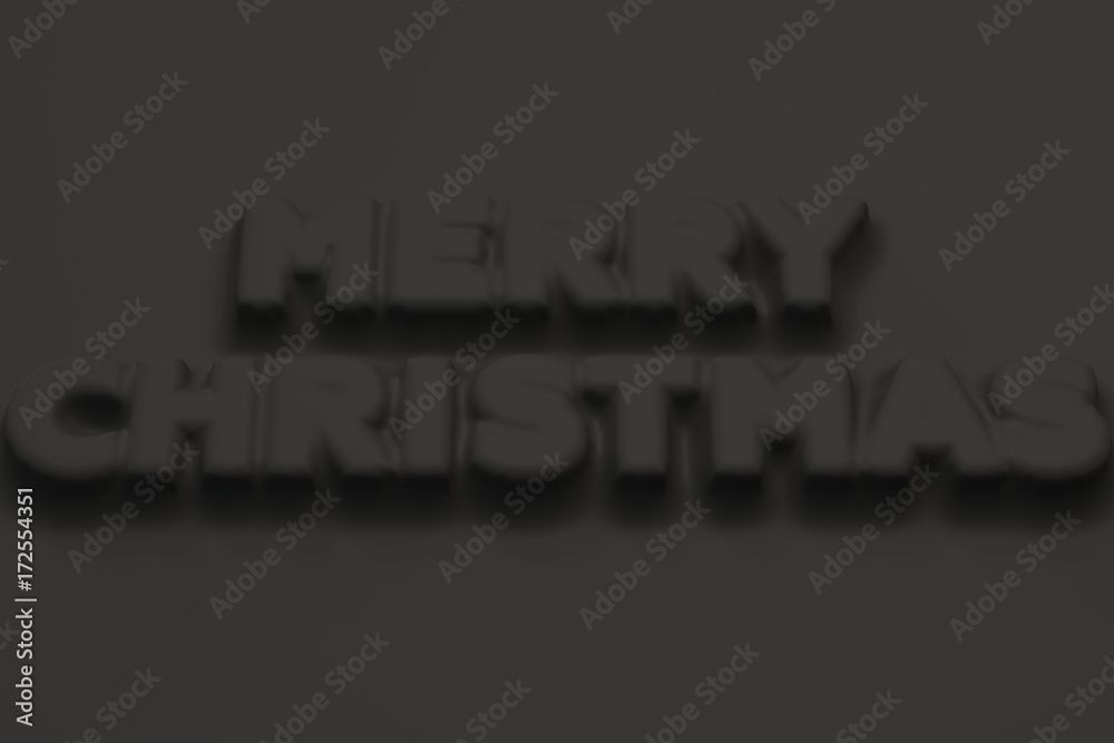 Black Merry Christmas words bas-relief
