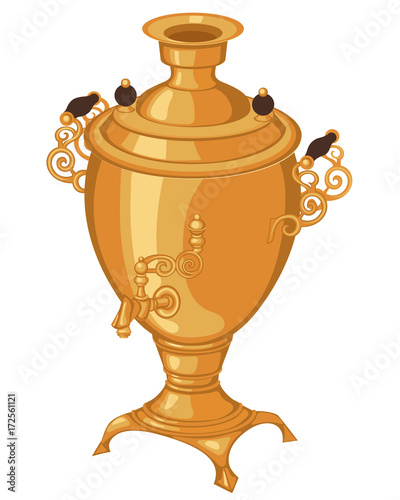Samovar isolated on white background
