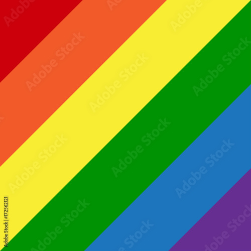 Vector Diagonal Lgbt Rainbow Flag. Gay Colors.