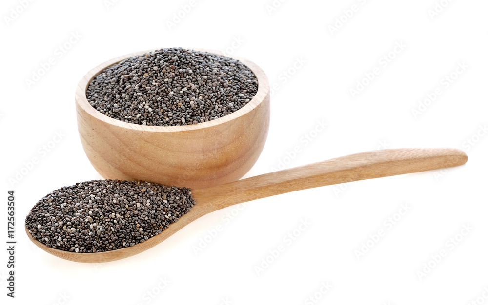 Chia seeds isolated on white background. Chia seeds isolated on white background.