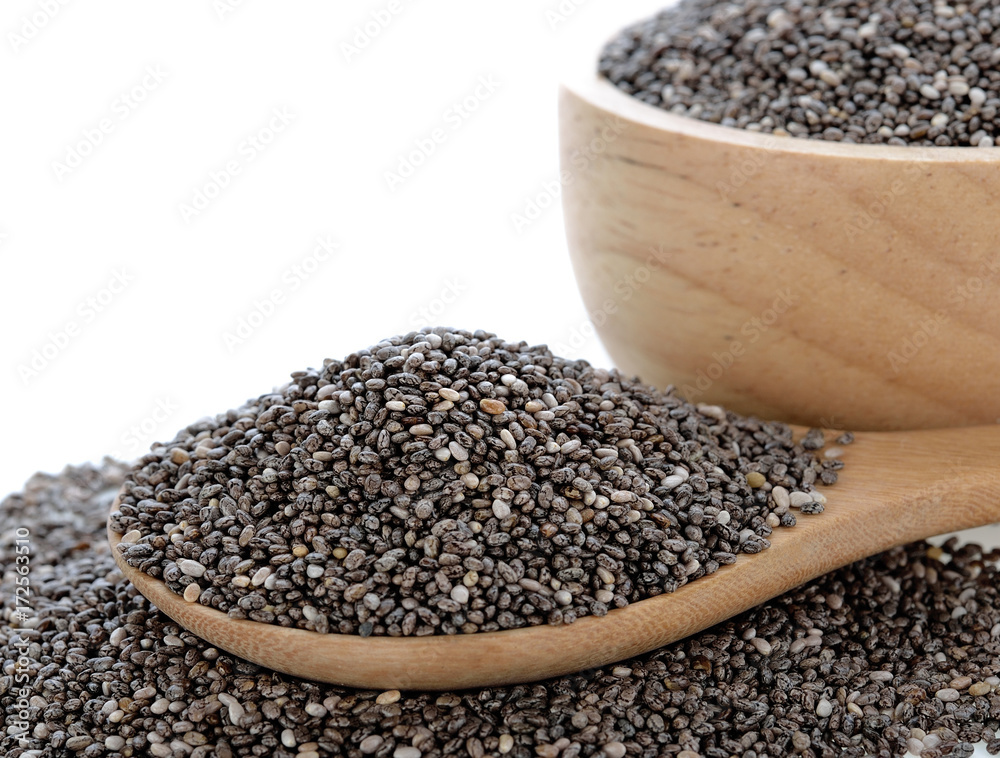 Chia seeds isolated on white background. Chia seeds isolated on white background.