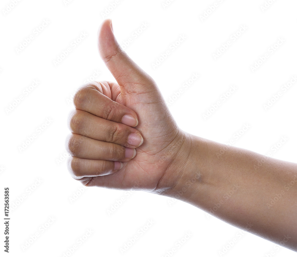 Hand with thumb up isolated on white background. Hand with thumb up isolated on white background.