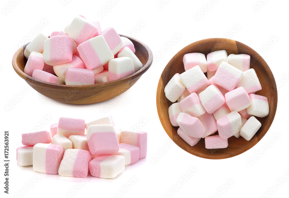 sweet marshmallows on white background sweet marshmallows on white background