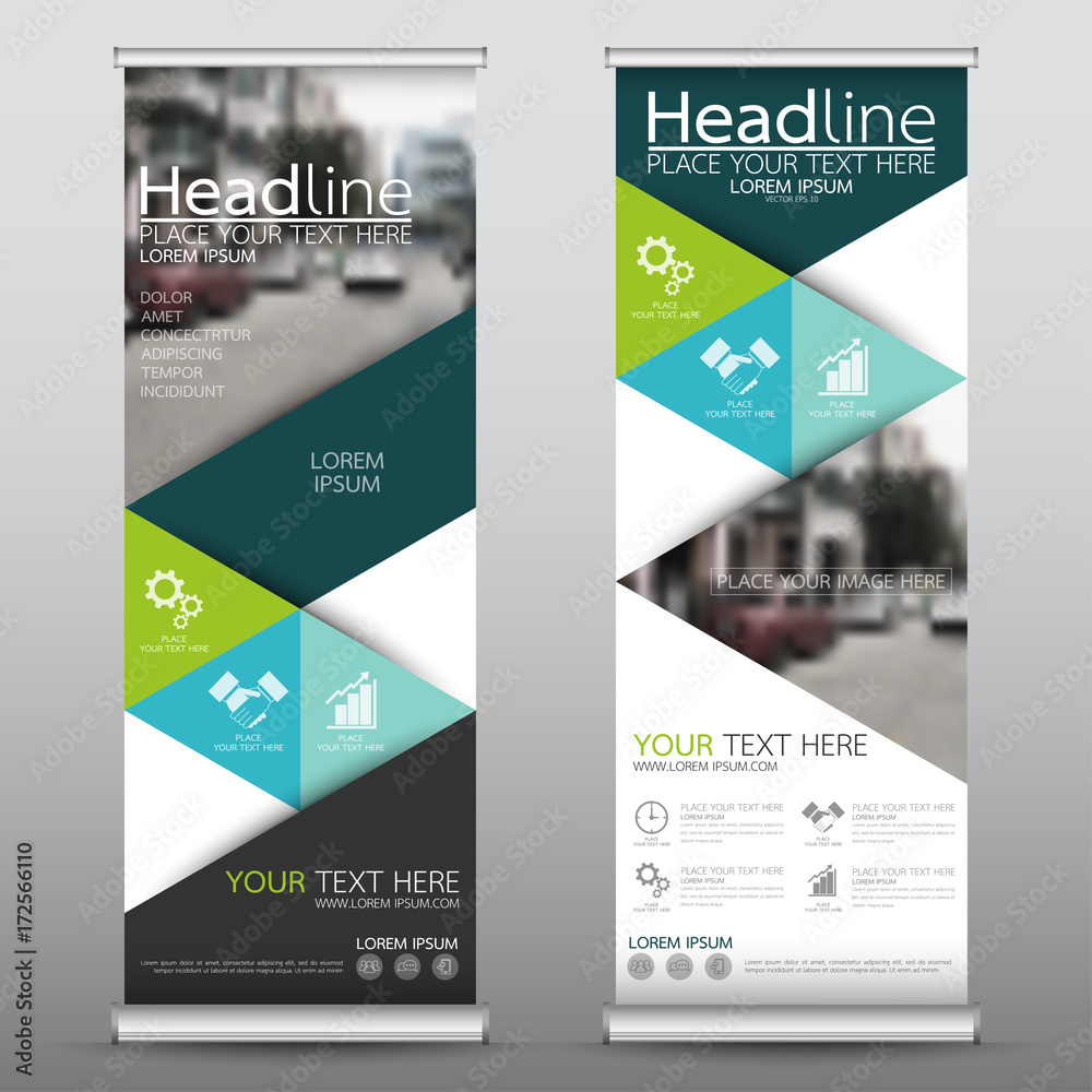 Roll up business banner design vertical template vector, cover presentation abstract geometric background, modern publication display and flag-banner, layout in rectangle size. Roll up business banner design vertical template vector, cover presentation abstract geometric background, modern publication display and flag-banner, layout in rectangle size.