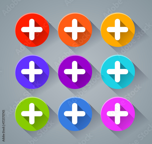 plus sign  icons with various colors