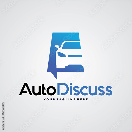 Auto Discuss Logo Template Design Vector, Emblem, Design Concept, Creative Symbol, Icon