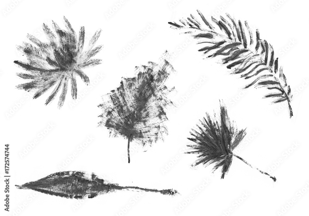 Fototapeta premium Hand drawn palm tree isolated on white background. ink sketch, mascara illustration.Tropical palm tree. Sketch for printing on fabric, clothing, accessories, and design.