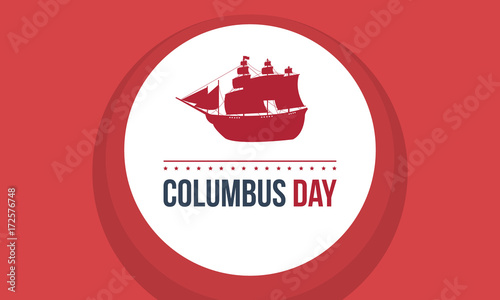 Columbus day on red background