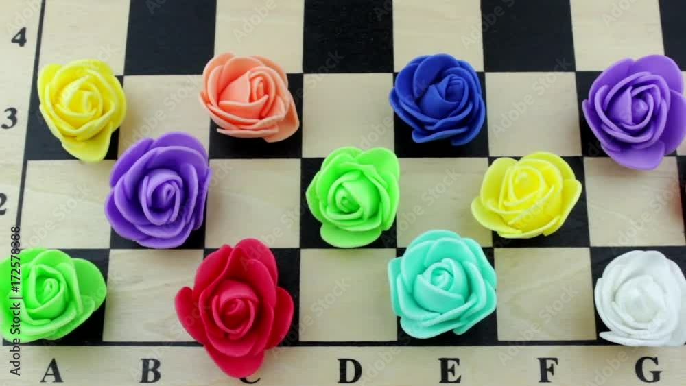 Color roses on a chessboard