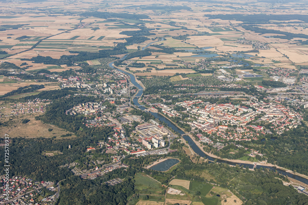 aerial view of Nysa city