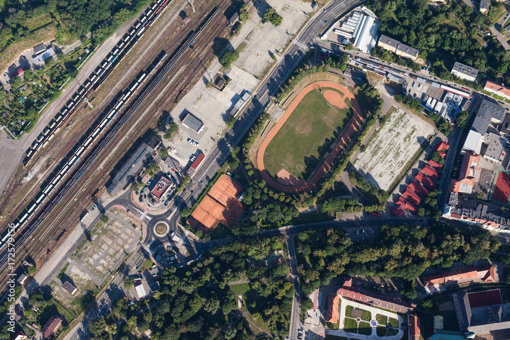 Fototapeta premium aerial view of Nysa city