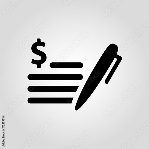 Receipt vector icon, isolated invoice, blank or financial paper
