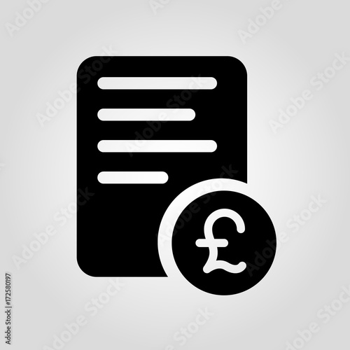 Receipt vector icon, isolated invoice, blank or financial paper