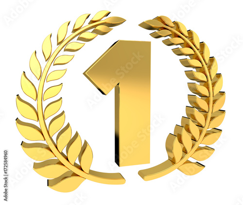 Fototapeta kuchenna First golden price icon 3D rendering