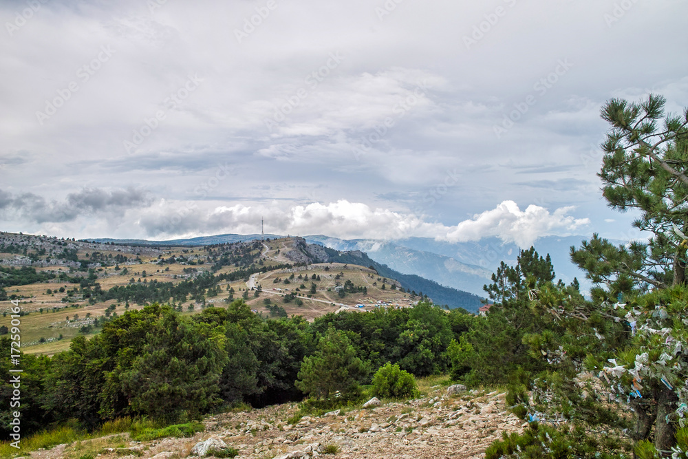 At the top of Ai Petri mountain in Crimea, Russia