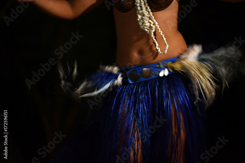 Fototapeta Polynesian dancer hula move effect