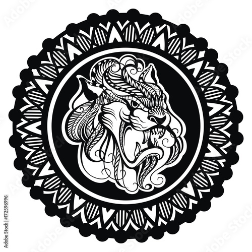 Fototapeta Naklejka Na Ścianę i Meble -  Tigers - logo, icon on white background