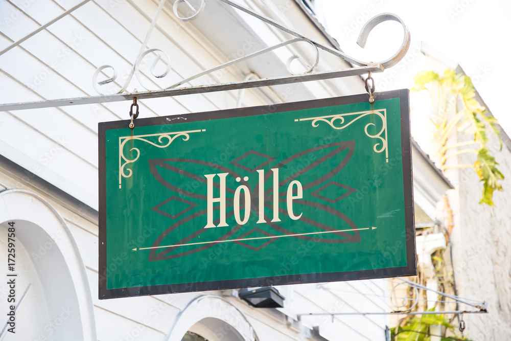 Obraz premium Schild 266 - Hölle