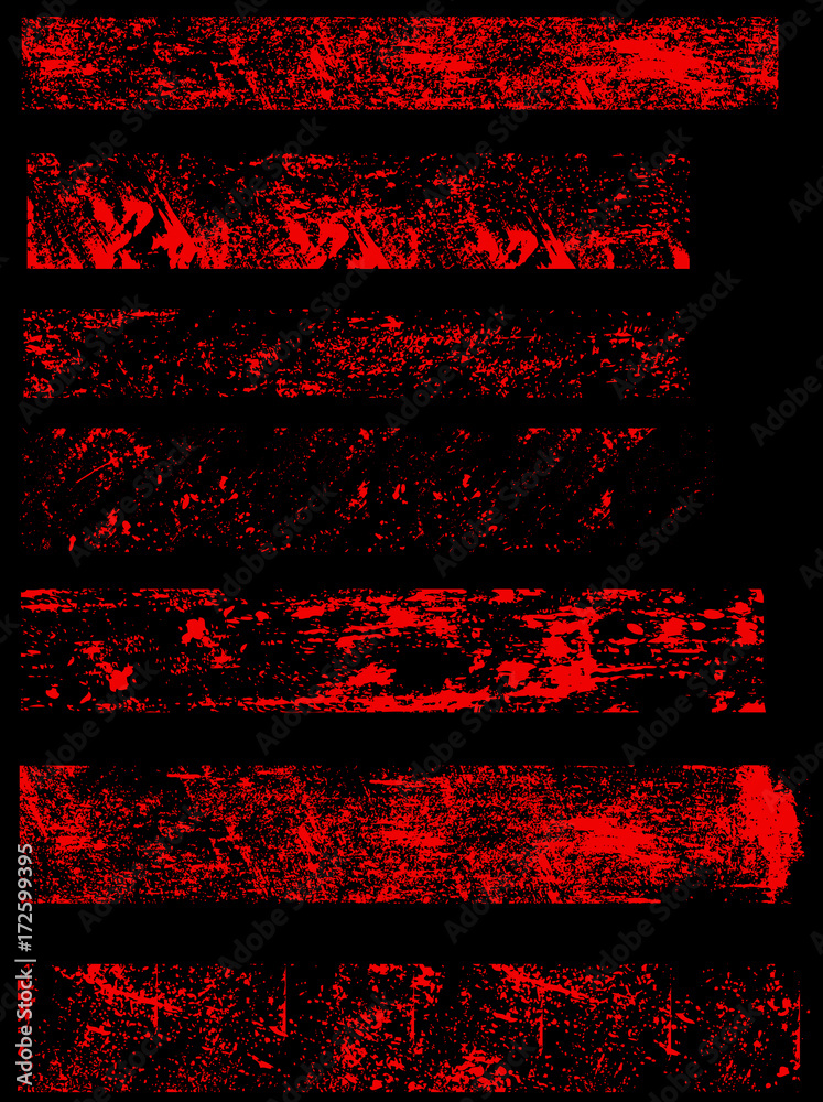 Abstract Dirty Brush Strokes Set