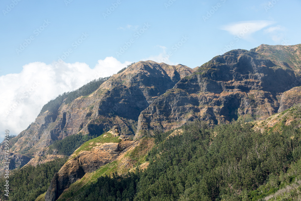 View to the south from the pass Boca da Encumeada in Madeira