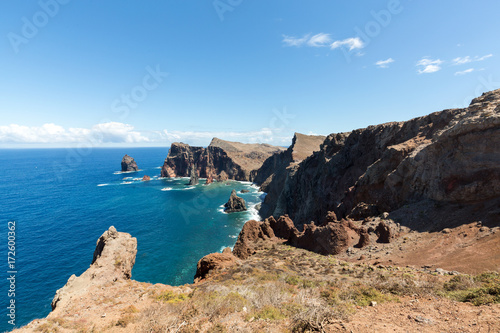 Beautiful landscape at the Ponta de Sao Lourenco, the eastern part of Madeira, Portugal