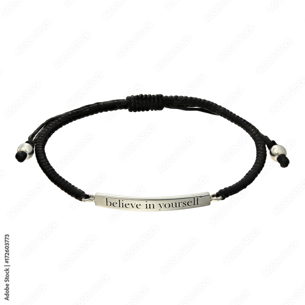 Fototapeta premium Silver bracelet, isolated on white a background