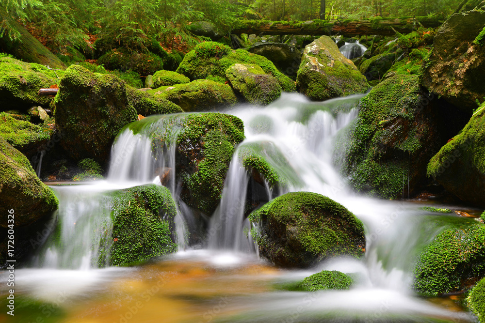 Waterfall on mountain stream in the National park Sumava-Czech Republic Waterfall on mountain stream in the National park Sumava-Czech Republic