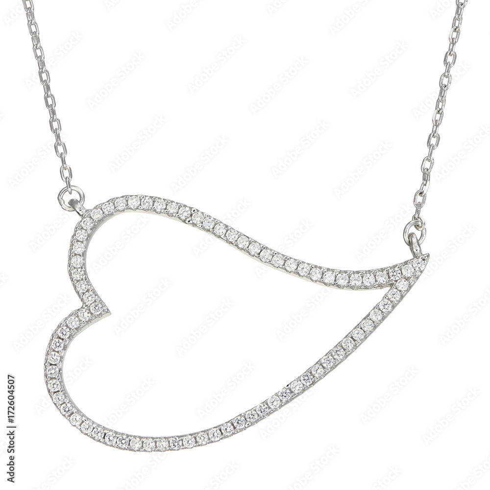 Silver pendant isolated on white