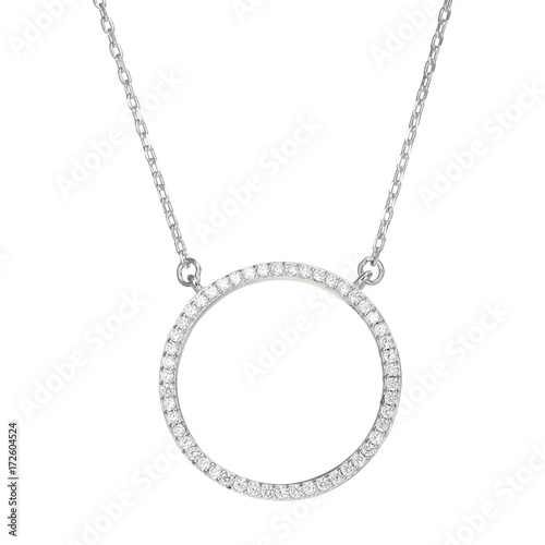 Silver pendant isolated on white
