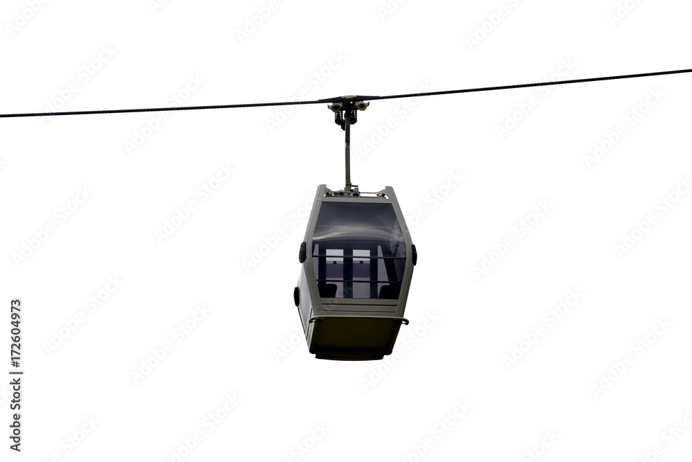 Mountain cable car isolated on white background. Transportation theme. Mountain cable car isolated on white background. Transportation theme.