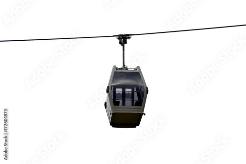 Mountain cable car isolated on white background. Transportation theme.