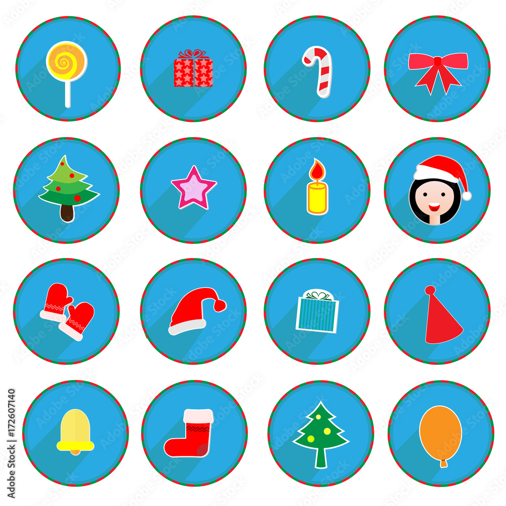 Christmas design icons set