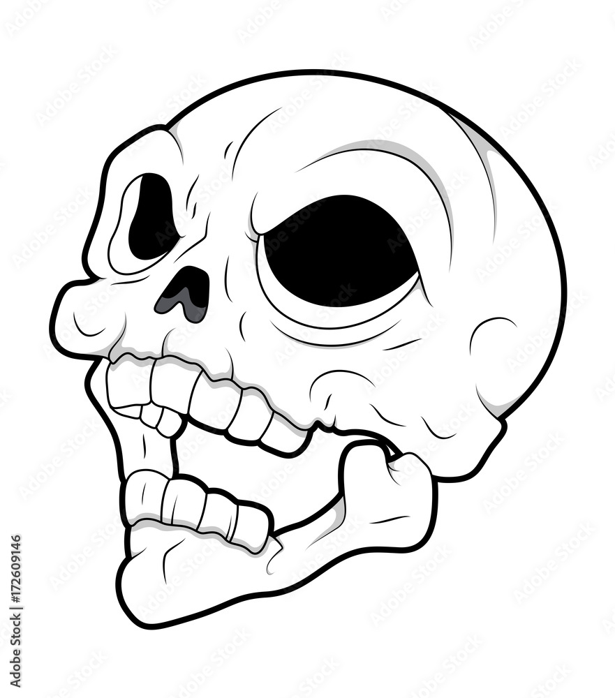 Obraz premium Laughing Halloween Skull - clip-art vector illustration
