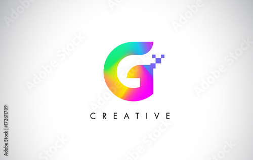 G Colorful Logo Letter Design Vector. Creative Rainbow Gradient Letter Icon