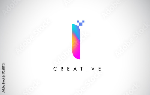 I Colorful Logo Letter Design Vector. Creative Rainbow Gradient Letter Icon