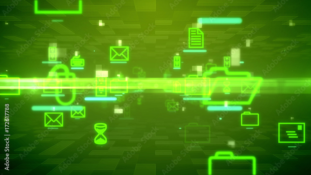Obraz premium Abstract electronic mails in cyberspace