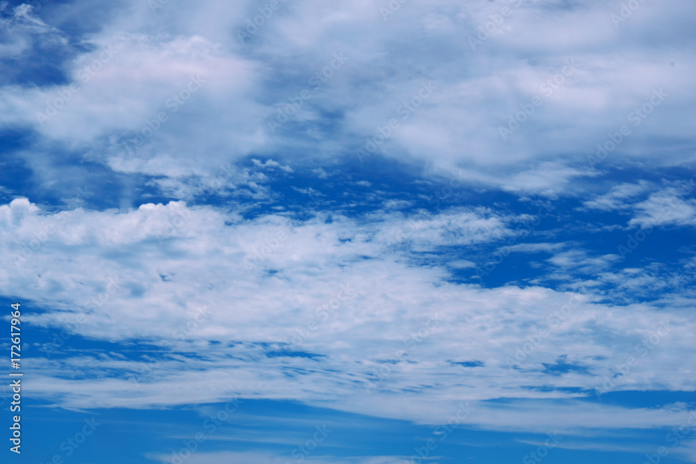 雲の多い青空
