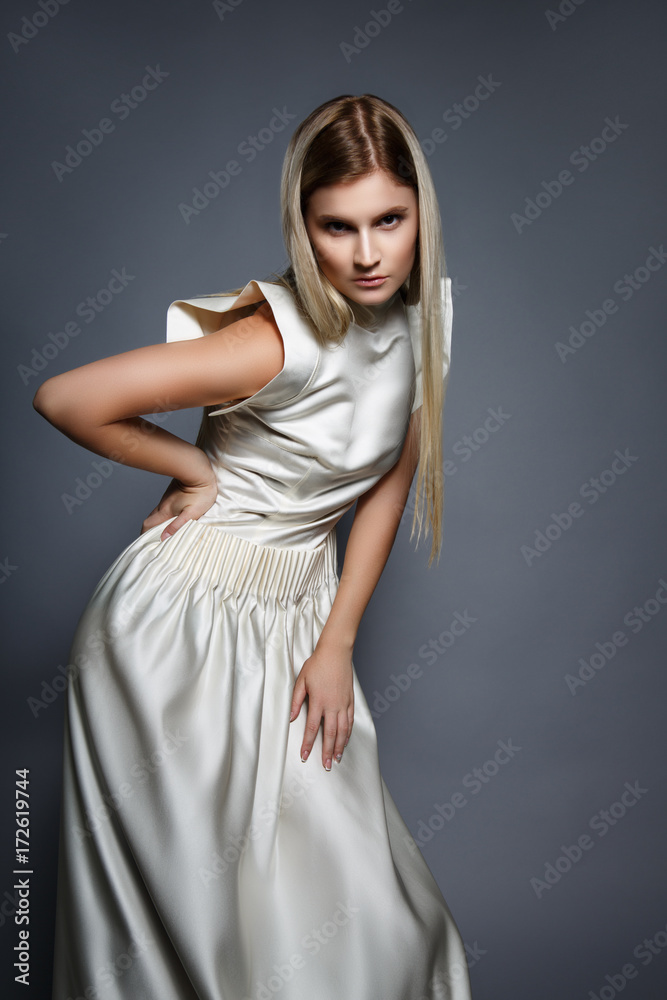 Beauty studio portrait of a beautiful model in the studio. Beauty studio portrait of a beautiful model in the studio.