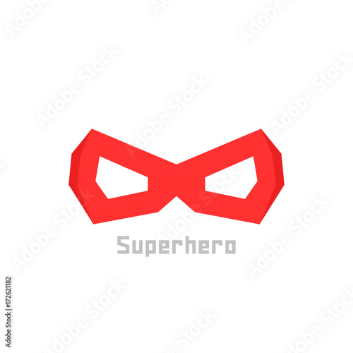 simple red superhero mask icon