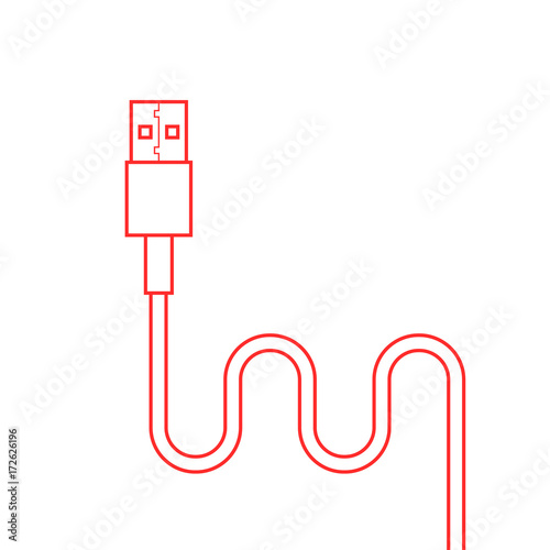 red thin line usb cable