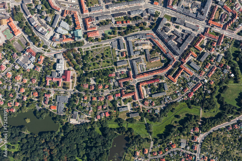 aerial view of the city center