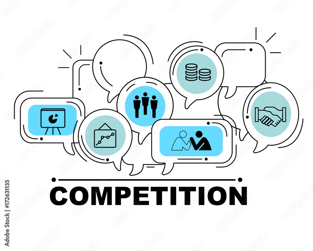 Competition icons set for business illustration design Competition icons set for business illustration design