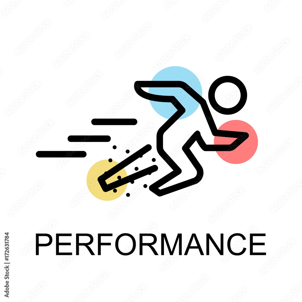 Running man icon for performance on white background Running man icon for performance on white background