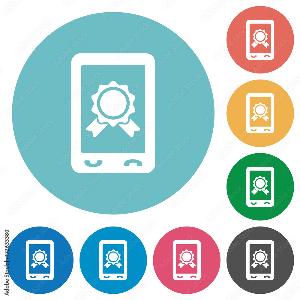 Mobile certification flat round icons Mobile certification flat round icons