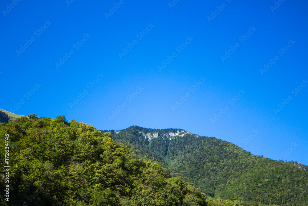 Beautiful landscape on mountain with nice sky