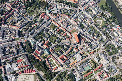aerial view of the city center