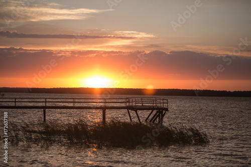Wooden pier at sunset © frizzyfoto
