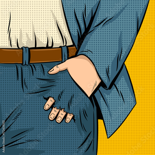 Pocket hole pop art vector illustration