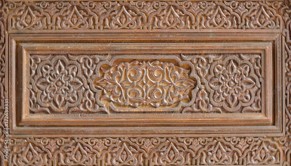 Wooden Moroccan Architecture Engrave Details