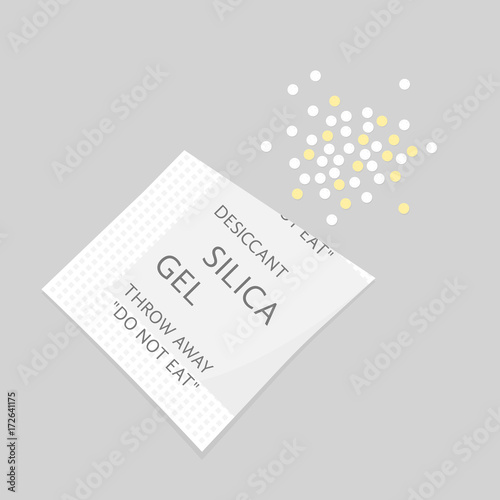 packet with rolled out silica gel